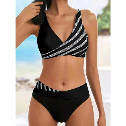 Costum de baie bikini din două piese la modă pentru femei👙