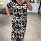 👗 Rochie elegantă imprimată fără bretele cu decolteu în V