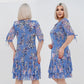 🌸fustă plisată elegantă din șifon floral