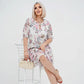 🌸fustă plisată elegantă din șifon floral