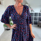 👗Rochie cu falduri cu model leopard