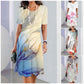 👗 Rochie elegantă imprimată cu gât rotund