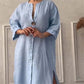 👗Bumbac respirabil in 7/10 maneca V-Neck rochie