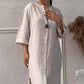 👗Bumbac respirabil in 7/10 maneca V-Neck rochie