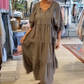 💞Rochie stratificată cu decolteu în V de culoare solidă