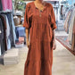 💞Rochie stratificată cu decolteu în V de culoare solidă