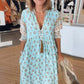 💃Boho florale V gât talie înaltă A-Line Swing rochie