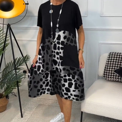 💖Rochie elegantă cu gât rotund imprimat