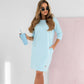 💝Rochie cu gât rotund și mânecă 3/4 cu buzunare