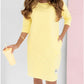 💝Rochie cu gât rotund și mânecă 3/4 cu buzunare