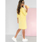 💝Rochie cu gât rotund și mânecă 3/4 cu buzunare