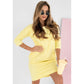 💝Rochie cu gât rotund și mânecă 3/4 cu buzunare