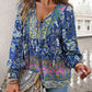 💖Moda femeilor imprimate V-Neck Long Sleeve Shirt