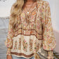 💖Moda femeilor imprimate V-Neck Long Sleeve Shirt