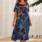 Rochie fluidă în culori tropicale strălucitoare