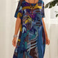 Rochie fluidă în culori tropicale strălucitoare