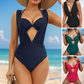 🩱Culoare solidă Lace Up Costum de baie două piese