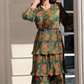 💃Rochie tipărită elegantă pentru femei care curge cu guler V