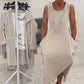 👗Rochie simplă fără mâneci cu buzunare