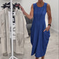 👗Rochie simplă fără mâneci cu buzunare