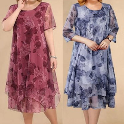 🌺Elegant mare dimensiune vrac sifon imprimate rochii