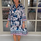 🌸Rochie tipărită retro cu decolteu în V, lejeră