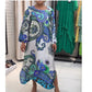 🌺Rochie maxi elegantă cu gât rotund și imprimeu floral