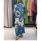 🌺Rochie maxi elegantă cu gât rotund și imprimeu floral