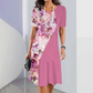 🌼Rochie elegantă cu imprimeu floral și gât rotund