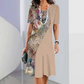 🌼Rochie elegantă cu imprimeu floral și gât rotund