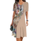 🌼Rochie elegantă cu imprimeu floral și gât rotund