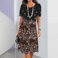 🌼Rochie elegantă cu imprimeu floral și gât rotund
