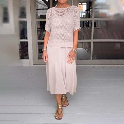 👗Rochie tricotată din două piese pentru femei