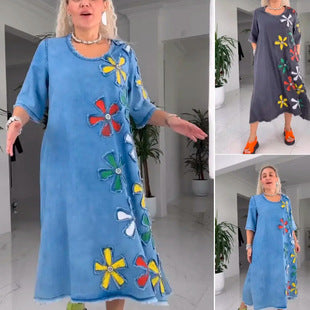 🌼Rochie largă cu imprimeu floral pentru femei
