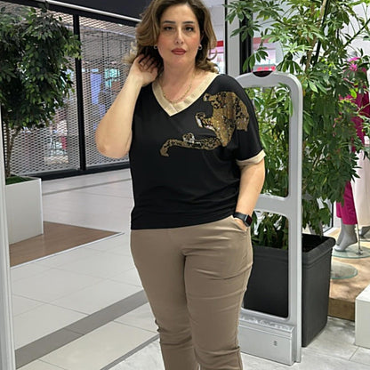 ✨Fashion Casual V-Neck imprimate Top