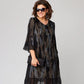 🌹Rochie elegantă cu gât rotund și mânecă șapte sferturi