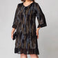 🌹Rochie elegantă cu gât rotund și mânecă șapte sferturi