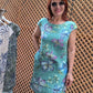👗Rochie cu gât rotund și imprimeu botanic
