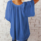 💖 Bat Sleeve V-Neck Solid Colour Loose Top