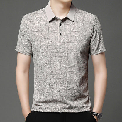 👕Bărbați de modă răcoritoare răcoritoare respirabil imprimat rever tricou