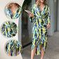 💝Femei imprimate talie Split Midi Rochii