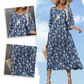 🌸Rochie lungă elegantă pentru femei cu imprimare florală și gât în V