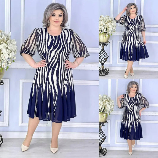 ✨Rochie plisată cu imprimeu zebră pentru femei