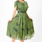 👗 Rochie din sifon cu gât rotund (cu curea)