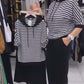 Top cu dungi casual pentru femei și set de pantaloni solizi