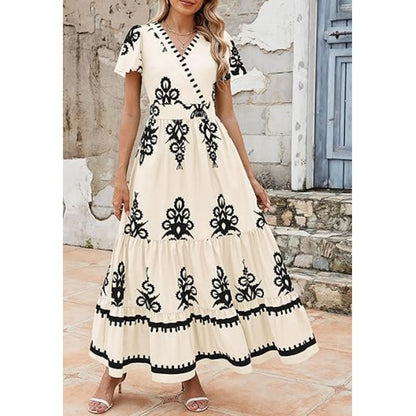 👗 Rochie Maxi Boho Casual V-Neck pentru femei