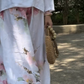 🌸top de culoare solidă + pantaloni imprimați cu picior lat.