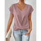 👚Tricou Elegant cu Mâneci Scurte și Decolteu în V