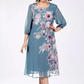 🌺Rochie elegantă din șifon imprimat cu gât rotund