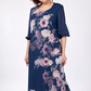 🌺Rochie elegantă din șifon imprimat cu gât rotund